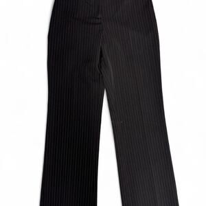 black and red pinstripe trousers